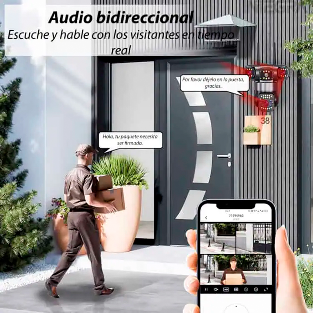 Cámara Wifi Inteligente - Triple Lente Visión HD
