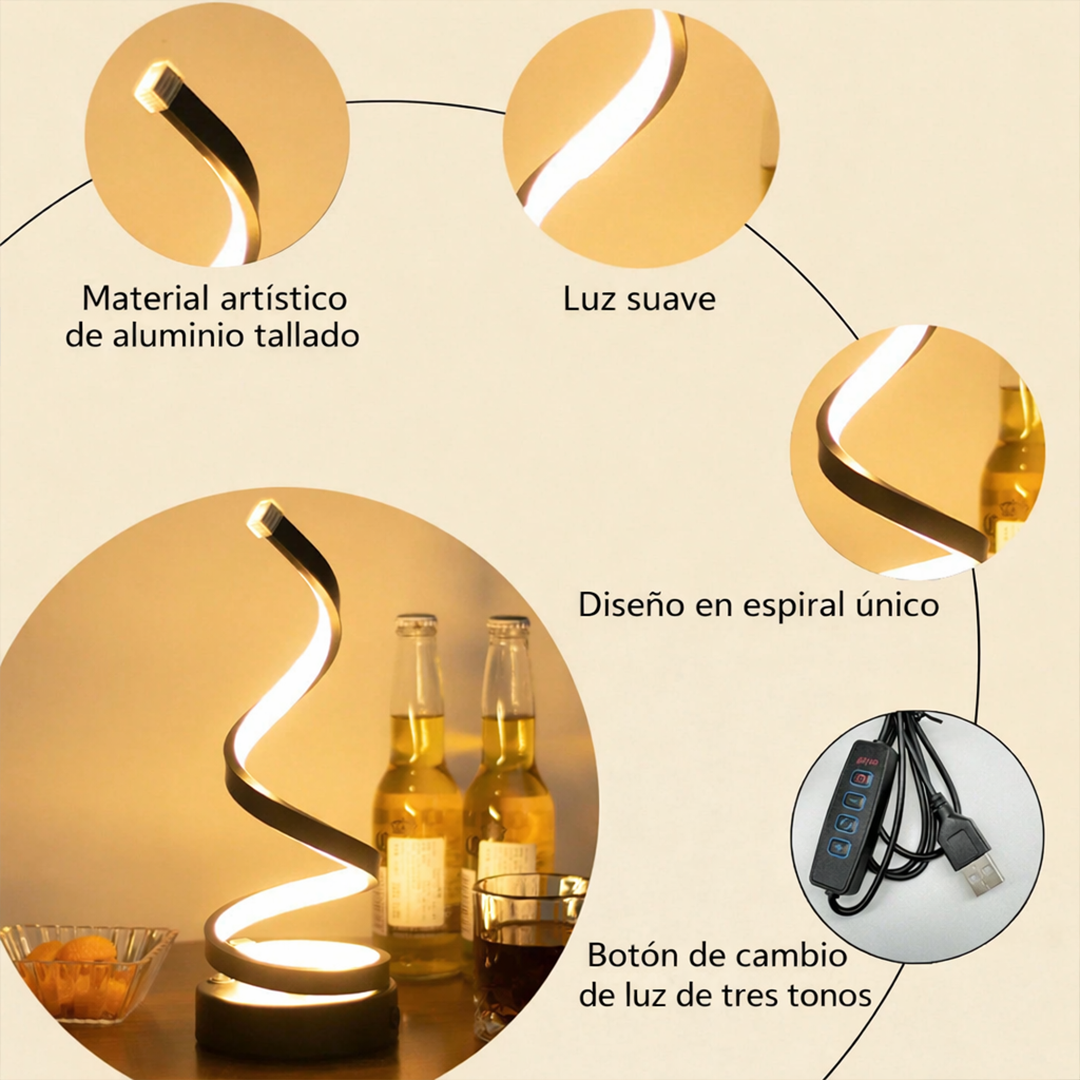 Lámpara de Mesa LED en Espiral