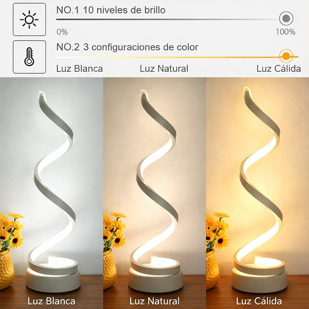 Lámpara de Mesa LED en Espiral