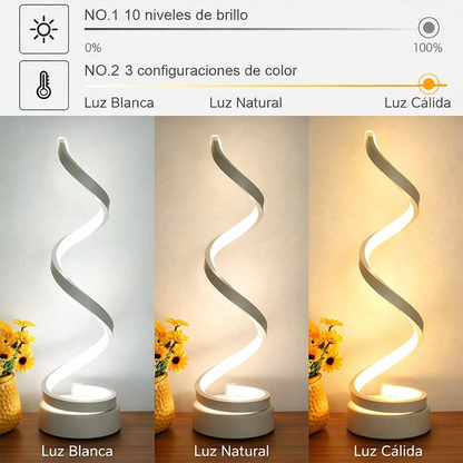 Lámpara de Mesa LED en Espiral